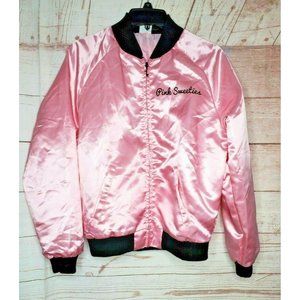 Spirit Halloween Pink Sweeties Satin 50s Style Bomber Costume Adult Med Jacket